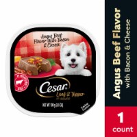 CESAR Loaf & Topper in Sauce Angus Beef Bacon & Cheese Adult Soft Wet Dog Food