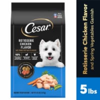 Cesar Small Breed Dry Dog Food Rotisserie Chicken Flavor with Spring Vegetables Garnish Perspective: Main