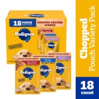 Pedigree Chopped Ground Dinner Beef Chicken Bacon Filet Mignon Soft Wet Dog Food Pouch Variety Pack