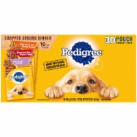 PEDIGREE CHOPPED GROUND DINNER Beef Bacon & Cheese Bacon & Filet Mignon & Chicken Adult Wet Dog Food