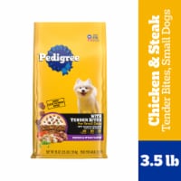 Pedigree Tender Bites Small Dog Adult Dry Dog Food Chicken and Steak Flavor Perspective: Main