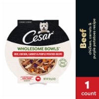 Cesar Wholesome Bowls Adult Soft Wet Dog Food Topper Chicken Beef Purple Potatoes & Carrots Perspective: Main