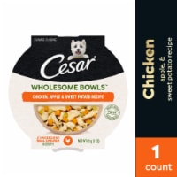 Cesar Wholesome Bowls Chicken Apple & Sweet Potato Recipe Adult Soft Wet Dog Food Topper Perspective: Main