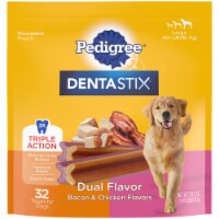 Pedigree Dentastix Dual Flavor Bacon & Chicken Adult Large Dog Dental Chew Dog Treats Perspective: Main