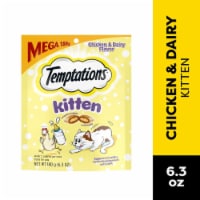 Temptations Crunchy and Soft Kitten Treats Chicken and Dairy Flavor Perspective: Main