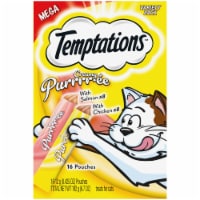 Temptations Creamy Puree with Chicken & Salmon Lickable Squeezable Adult Cat Treats Variety Pack Perspective: Main
