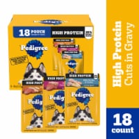Pedigree High Protein Soft Wet Dog Food Pouches Chicken & Turkey Beef & Pork Chicken & Beef Perspective: Main