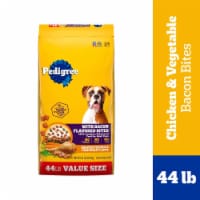 Pedigree Bacon Flavored Bites Adult Dry Dog Food Roasted Chicken & Vegetable Flavor Perspective: Main