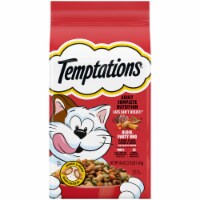 Temptations Complete Nutrition Block Party BBQ Beef Chicken and Cheese Flavor Adult Dry Cat Food Perspective: Main