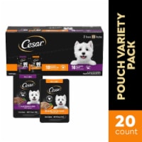 Cesar Filets in Gravy Filet Mignon and Rotisserie Chicken Wet Dog Food Variety Pack Mini-Pouches Perspective: Main