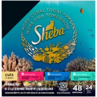 Sheba Perfect Portions Cuts in Gravy Salmon Trout & Sustainable Tuna Variety Pack Adult Wet Cat Food Perspective: Main