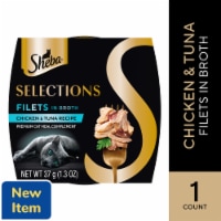 Sheba Selections Filets in Broth Cat Meal Complement Adult Chicken & Tuna Recipe Perspective: Main