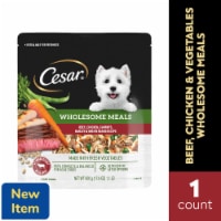 Cesar Wholesome Meals Adult Wet Dog Food Beef, Chicken, Carrots, Barley & Green Beans Recipe Perspective: Main