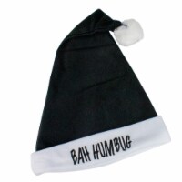 Fun World Black and White 'Bah Humbug' Unisex Adult Christmas Santa Hat Costume Accessory -