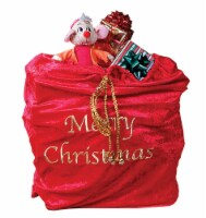 The Costume Center 36  Red and Gold Santa Unisex Adult Christmas Toy Bag Costume Accessory