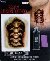 Fun World Skeleton Throat Illusion Tattoo Makeup Kit Perspective: Main