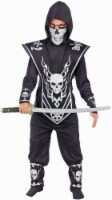 Fun World Children's Large (12-14) Ninja Lord Silver Costume - Black/Silver Perspective: Main