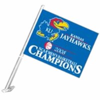 Kansas Jayhawks Flag Car Style 2008 Basketball National Champs Design Perspective: Main