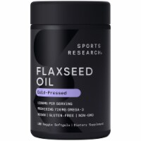 Sports Research Flaxseed Oil W/ Plant-Based Omega-3, 1200 mg, 180ct