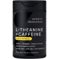Sports Research L-Theanine & Caffeine with MCT Oil, 60 Softgels