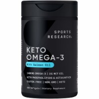 Sports Research Keto Omega Fish Oil W/ Wild Sockeye Salmon, 120ct