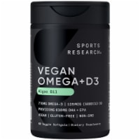 Sports Research Vegan Omega-3 W/ Vitamin D3 - 60 Softgels