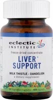 Eclectic Institute Milk Thistle & Dandelion Liver Support Vegetarian Capsules Perspective: front