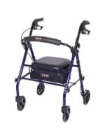 Carex Steel Rollator Walker with Seat and Wheels, 350lbs, Foldable, For Those 5'0 to 6'1