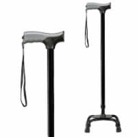 Compass Health Soft Grip Quad Cane - Black Perspective: Main