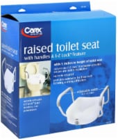 Carex E-Z Lock Raised Toilet Seat with Removable or Adjustable- 5 Inch - Fits Most Toilets