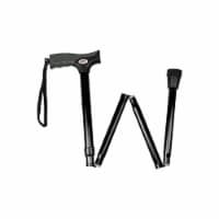 Carex Soft Grip Folding Walking Cane Adjustable Anti-Slip Rubber Tip - Black