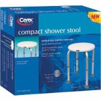 Carex Compact Shower Stool - Adjustable Height Bath Stool and Shower Seat