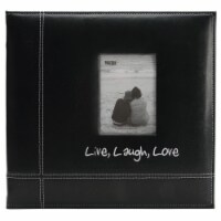 Pioneer Embroidered Leatherette Live, Laugh & Love Black Post Bound Album 12 X12 -