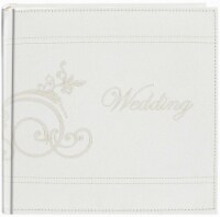 Pioneer Embroidered Scroll Leatherette Photo Album 8 X8 -White