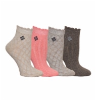 Columbia Women's Flat-Knit Textured Quarter Socks - Khaki Perspective: Main