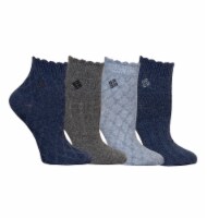 Columbia Women's Flat-Knit Textured Quarter Socks - Grey Perspective: Main