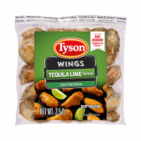 Tyson® Uncooked Tequila Lime Flavored Ice Glazed Chicken Wing Sections Perspective: Main