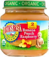 Earth's Best Organic Bananas Peaches & Raspberries Stage 2 Perspective: Main