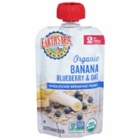 Earth's Best Organic Baby Food Pouches, 6+ Months, Fruit & Grain Puree, Banana Blueberry Oat Perspective: Main