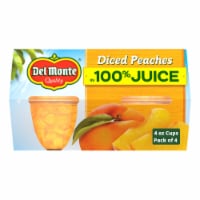 Del Monte Diced Peaches Fruit Cup Snacks in 100% Juice Perspective: Main