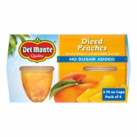 Del Monte® Diced Peaches Fruit Cup Snacks No Sugar Added 4 Pack