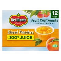 Del Monte Diced Peaches in 100% Juice Fruit Cup Snacks Perspective: Main