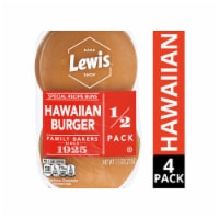 Lewis Bake Shop Special Recipe Hawaiian Burger Buns 1/2 Pack