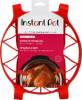 Instant Pot Official Round Cook/Bake Pan with Lid & Removable Divider,  7-inch, 32 ounce capacity, Red with Solid base