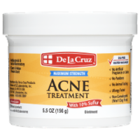 De La Cruz Water-Washable Acne Treatment with 10% Sulfur 5.5 oz Jumbo Jar
