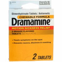 Dramamine Motion Sickness Relief Chewable Tablets, Orange, 2 Ct