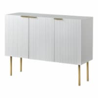 TMS Valen Channel Contemporary MDF & Metal Front Sideboard in White