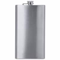 Maxam Stainless Steel Flask with a Screw-On Leak Proof Lid Polished Silver 12 Ounce