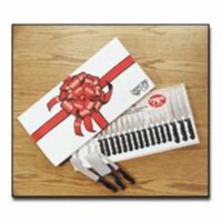 Diamond Cut CTDC19 Kitchen Cutlery 19 Piece Set in White/Red Bow Gift Box