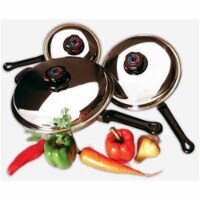 Precise Heat 6pc Stainless Steel Skillet Set with Steam Control Knob